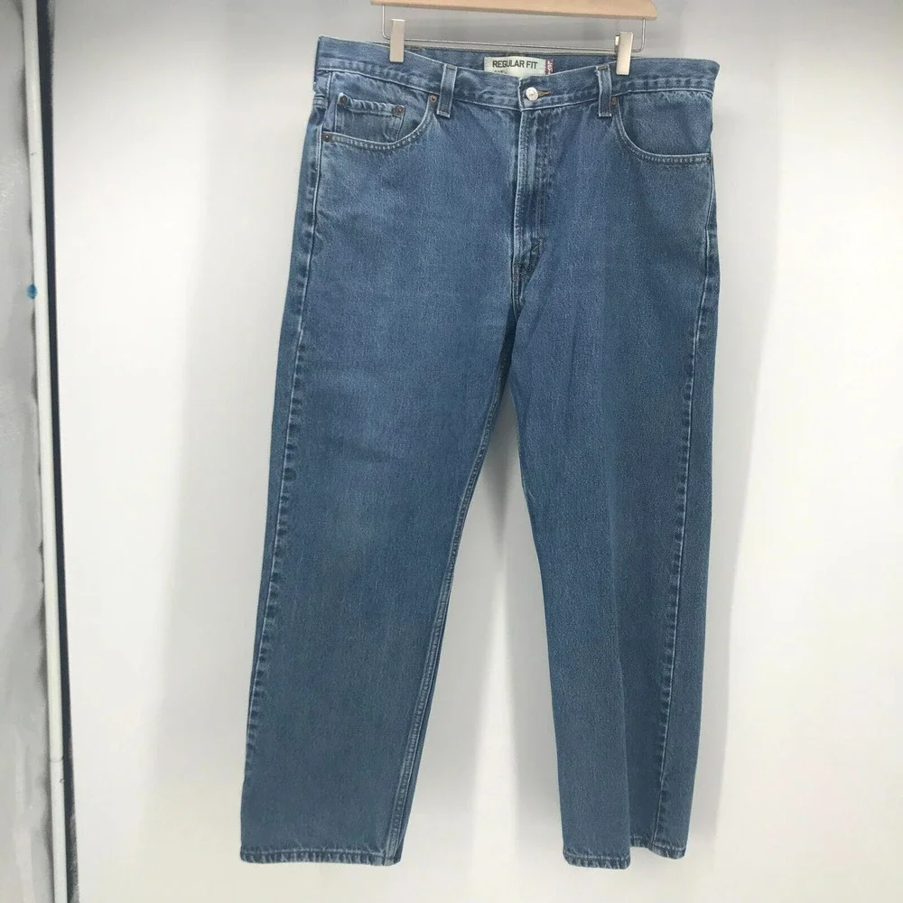 Levis 505 Regular Fit Jean Mens 40 * 30 Medium Blue 100% Cotton Pockets Denim